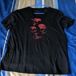 John Varvatos Black Star USA Skull Tee
